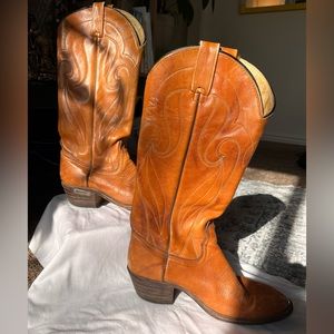 Laredo Leather Cowboy Boots Tan